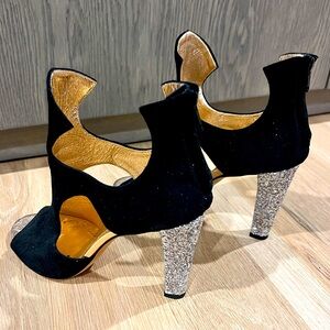 Jean-Michel Cazabat black with sparkle heel